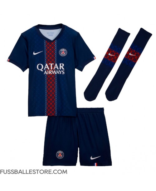Günstige Paris Saint-Germain Khvicha Kvaratskhelia #7 Heimtrikotsatz Kinder 2025-26 Kurzarm (+ Kurze Hosen)